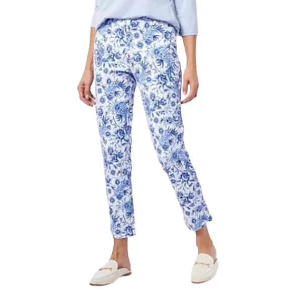 Isaac Mizrahi Pants - Isaac Mizrahi 24/7 Ankle Length Printed Pants- Blue Floral, PLUS PETITE 28W